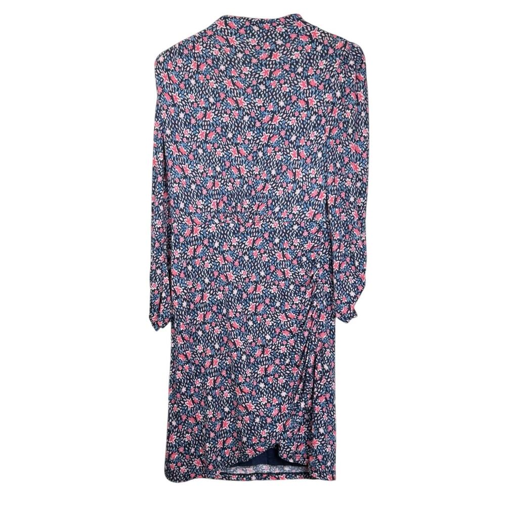 Rebecca Taylor Blue Red Floral Long Sleeve Mock Neck Stretch Zip Up Mini Dress - Picture 8 of 12